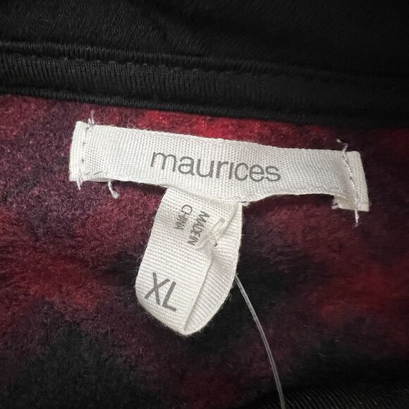 Maurices Sweater Womens XL Red Plaid Fleece Quilted Pullover Holiday Winter Farm - Picture 7 of 13